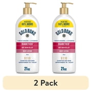 (2 pack) Gold Bond Diabetics' Body Lotion, Dry Skin Moisturizer with Aloe, Unscented, 21 oz