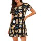 thumbnail image 1 of Easygdp Cute Dogs Corgi Camisón de manga corta para mujer, informal, estampado, 1 of 6