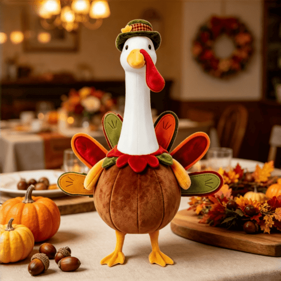 Haullowin 23 Inch Porch Goose Thanksgiving Outfit Velvet Turkey Costume | Velvet Turkey Costume Fall Yard Outdoor Geese
