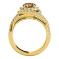 thumbnail image 3 of Mauli Jewels Rings for Women 1.10 Carat Splint Shank Interwined Design Diamond And Moragnite Ring 4-prong 14k Yellow Gold, 3 of 6