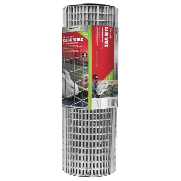 0.5 in. x 1 in. x 2 ft. x 25 ft. 16-Gauge Galvanized Steel Welded Wire Garden Fence