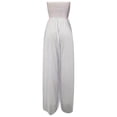 thumbnail image 4 of Loliuicca Women Summer Chiffon Jumpsuit Tube Top Mopping Solid Color Strapless Wide Leg Pants One Piece Rompers, 4 of 5