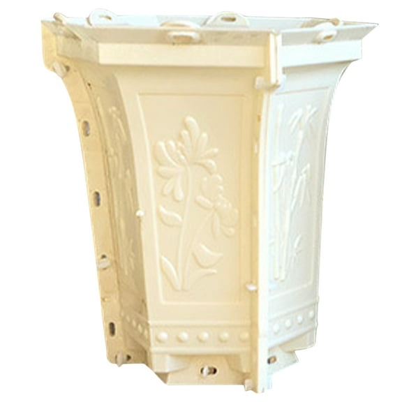 OULII Concrete Molds Pot 1 Set Diy Hexagonal Flower Pot Mold White Plastic Handicraft Enthusiasts