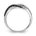 thumbnail image 2 of Finest Gold 14K White Gold Blue & White Diamond Swirl Ring, Size 7, 2 of 5