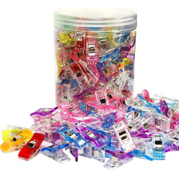 Plastic Sewing Clips, 120 Pcs with Plastic Jar, Premium Quilting Clips for Supplies Crafting Tools for Crafts,Sewing Notions
