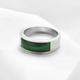 thumbnail image 4 of Inlaid Onyx Rings Casual Stainless Steel Agate Rings for Women Men,Women Statement Rings Stacking Rings Size 7-15, 4 of 6
