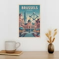 thumbnail image 3 of Grand Place Classic Poster Retro Brussels Cityscape with Historic Squares & Cafés Print Poster, 3 of 8