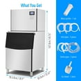 thumbnail image 5 of Garvee Stainless Steel Split Commercial Ice Machine 550Lbs/24H with 350Lbs Storage, Includes Water Filter, Drain Pipe, 5 of 7