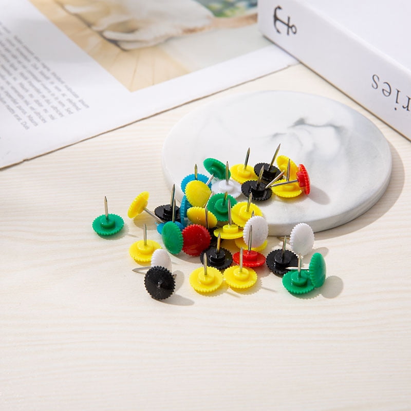 Tutuviw Clear Push Pins, Plastic Thumb Tacks for Wall, Wall Tacks for