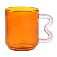 thumbnail image 4 of Hermosa taza de café de borosilicato con asa de oreja, para desayuno, 450 ml/15 oz Naranja, 4 of 7