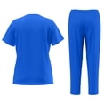 thumbnail image 4 of Scrubs for Women Set 2 Piece Stretch V Neck Scrub Top Jogger Pant with Cargo Pockets 2025 Royal Blue XXL, 4 of 4