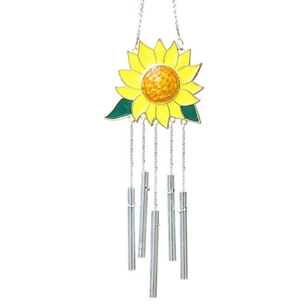 

Egmy Three Dimensional Alloy Sunflower Wind Chime Pendant Oil Dripping Music Wind Chime Pendant Indoor and Outdoor Decoration