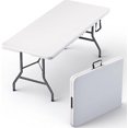 thumbnail image 1 of 6 feet Plastic Folding Table Card Table Indoor Outdoor Dining Party Outdoor, 1 of 6