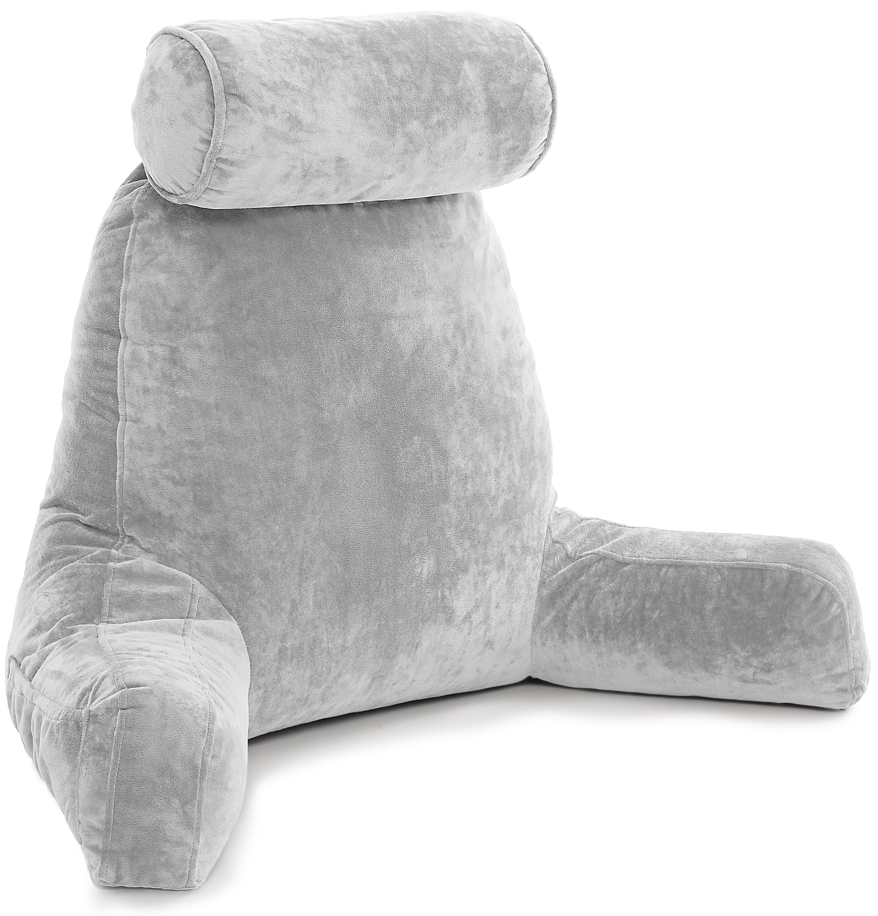 Plush Memory Foam Fill New Best Big Backrest Reading Bed Rest Pillow With Arms