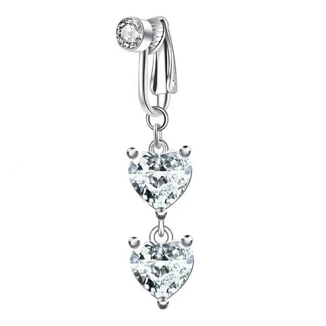 No-Piercing Belly Button Nail P, Belly Piercing Belly Ring for Women Belly Button Piercing Clip on Belly Button Rings Navel Ring Non Piercing, Umbilical Nail*1