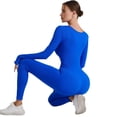 thumbnail image 3 of Nuevo Conjunto de Yoga sin costuras, monos para mujer, traje de una pieza con cremallera, ropa de entrenamiento de realce para gimnasio, traje deportivo, chándal, 3 of 5