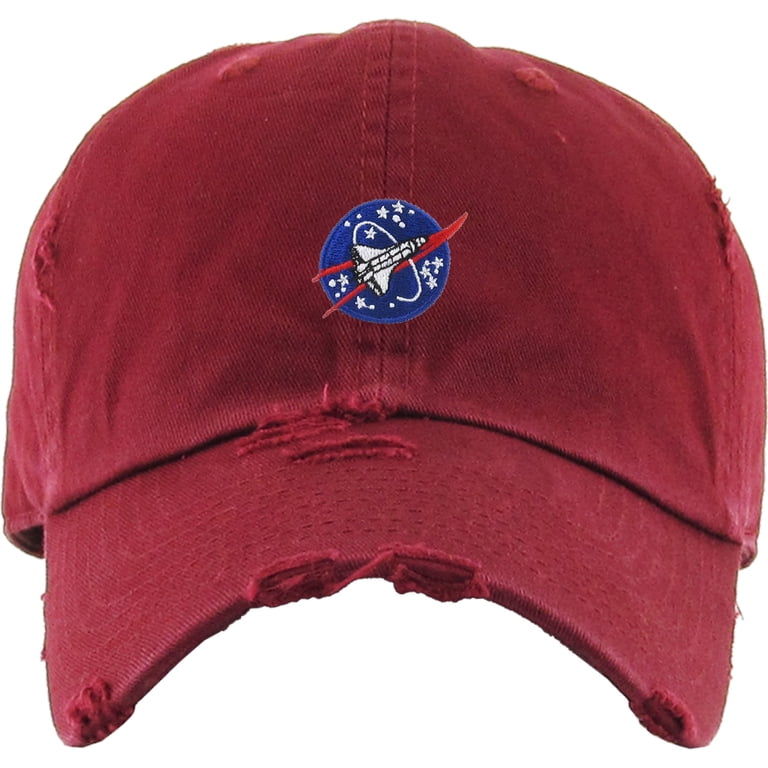 Alien Vintage Baseball Cap - Embroidered Cotton Adjustable Dad Hat, Distressed Style, Maroon
