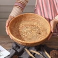 thumbnail image 6 of Natural Water Hyacinth Wicker Baskets, Environmental Friendly Natural Storage Organizer Nesting Boxes with Handle - 9.84",1PCS, 6 of 9