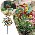 Zenghuiiii Metal Windmill Tri Color Wind Chime Wind Catcher Outdoor