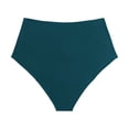 thumbnail image 2 of Bikinis for Women High Waisted Bikini Bottoms Tummy Control Triangle Swimwear Bottom Bathing Suit Dark Green S, 2 of 5