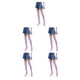 thumbnail image 1 of Pack de 2 calcetines a rayas Qarigey talla grande hasta el muslo transpirabilidad únicos cómodos cálidos rosa blanco, 1 of 6