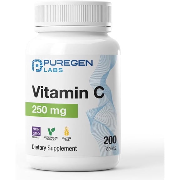 Puregen Labs Vitamin C 250mg, 200 Tablets