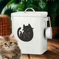 thumbnail image 2 of Pet Supplies Cat Food Storage Bucket Container Durable Galvanized Metal Pantry for Dogs and Cats - Keep Your Pet Food Fresh and Organized with Stylish Design, 2 of 4