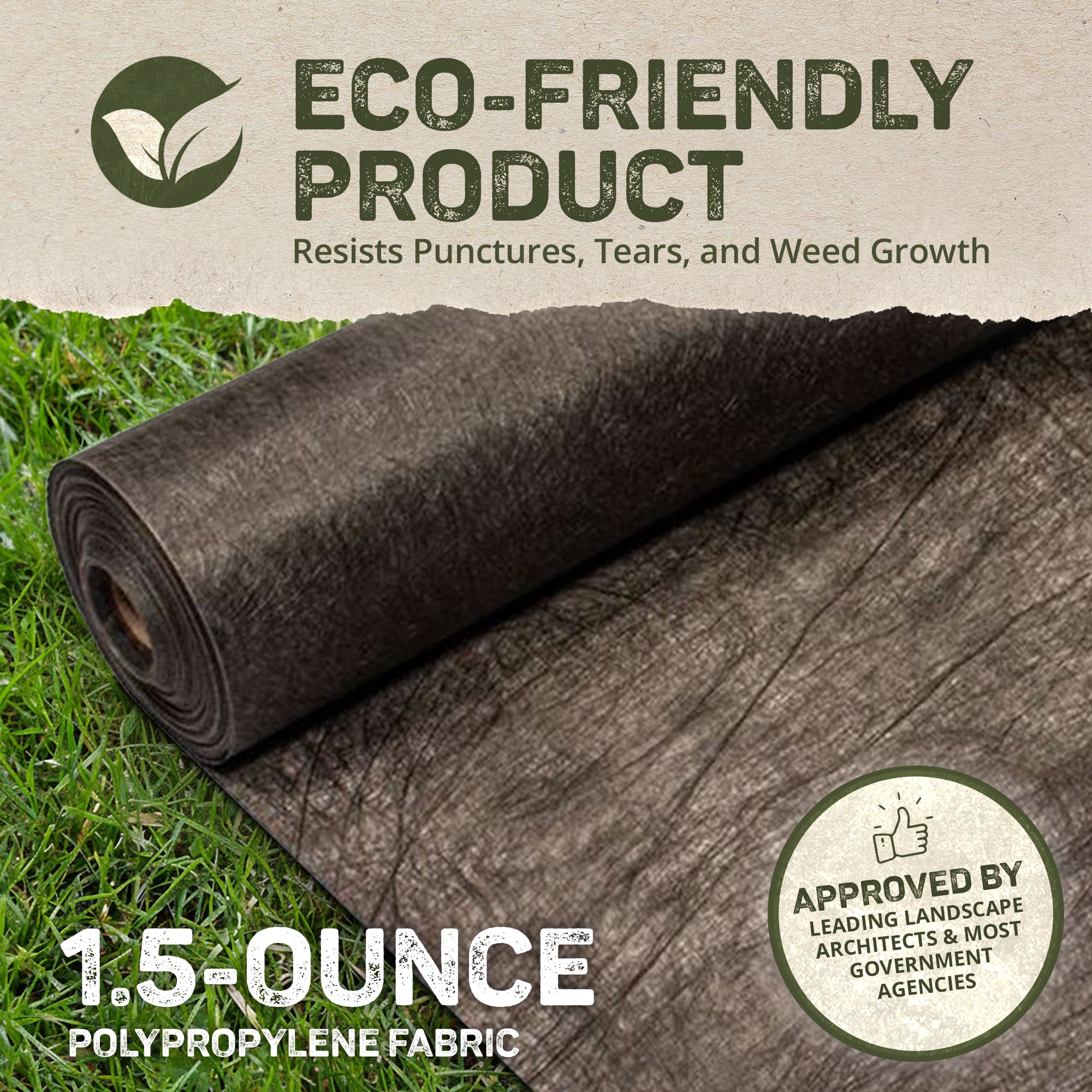 DeWitt Weed-Barrier Landscape Fabric 6 Year 1.5 oz, Medium-Duty Weed Control, 4 x 200 Feet