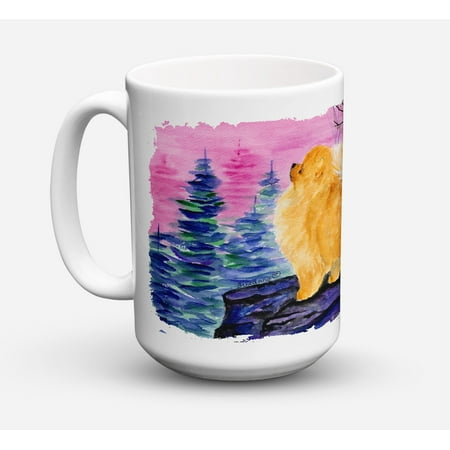 Pomeranian Dishwasher Safe Microwavable Ceramic Coffee Mug 15 ounce SS8606CM15