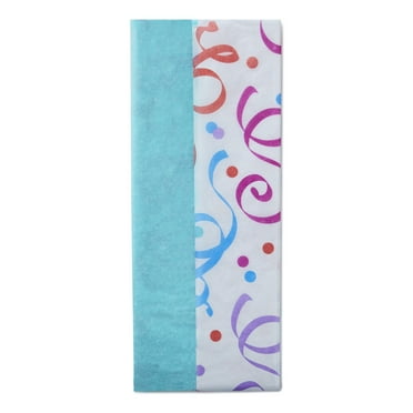 Hallmark 2-Pack Tissue Paper (Aqua and Colorful Streamers) 6 sheets