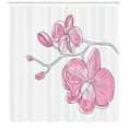 thumbnail image 3 of Ambesonne Orchids Shower Curtain, Simple Hand-drawn Flowers, 69"Wx75"L, Pale Pink White, 3 of 3