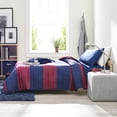 thumbnail image 1 of Dawn 7-Piece Twin Essentials in Ryan Stripe | Reversible Twin/Twin XL Comforter with Two Sheet Sets | Red & Navy Rugby Stripe, 1 of 6
