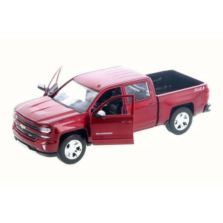 2017 Chevy Silverado 1500 LT Z71 Crew Cab Pick-Up Truck, Candy Red - 79348/16D - 1/24 Scale Diecast Model Toy Car (Brand New but NO BOX), 1/24.., By Motor