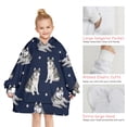 thumbnail image 6 of Siberian Husky Blanket Hoodies for Kids 6-13YR Oversize Wearable Blanket Hoodies for Boys Girls Teens, 6 of 7