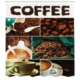 thumbnail image 3 of Ambesonne Coffee Shower Curtain, Photo Collage Relax Time, 69"Wx84"L, Multicolor, 3 of 3