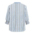 thumbnail image 5 of Camisas de Cuello de Tripulación de Manga Larga para Hombres 3/4 Cuarto de Manga con Cuello en V Botón Arriba Cardigan Top para la Moda Casual de Verano, 5 of 5