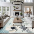 thumbnail image 5 of Teal Spring Floral Area Rug 8x10 Washable Rug Non Slip Vintage Botanical Summer Flowers Large Area Rug Soft Stainresistant Indoor Floor Carpet for Living Room Bedroom Home Office Dining Room Nursery, 5 of 7