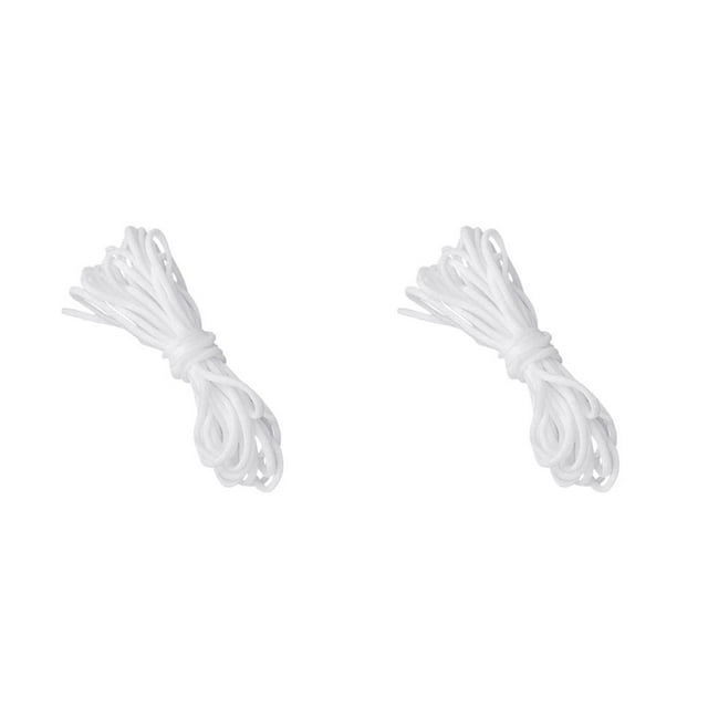 yingyy Disposable Face Mask DIY Elastic Ear Rope Belt Lace Hair Band Neckline Sleeves Elastic Cord 10m white 10m 2Set