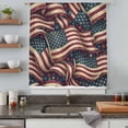 thumbnail image 4 of Independence Day Sheer Curtains 45" Long, Red Blue USA Flag Retro Patriotic Stars Stripes Light Filering Curtains, Breathable Simi Curtain Privacy Drapes for Kitchen Bathroom Small Window Treatment, 4 of 9