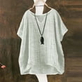 thumbnail image 2 of Embroidered Linen Tops For Women，Womens Boho Tops And Blouses Basic Tees Hemp Shirt Women Bohemian Tops For Women Flowy Bohemian Tunics For Women Business Casual Outfits Embroidered T Shirts, 2 of 6