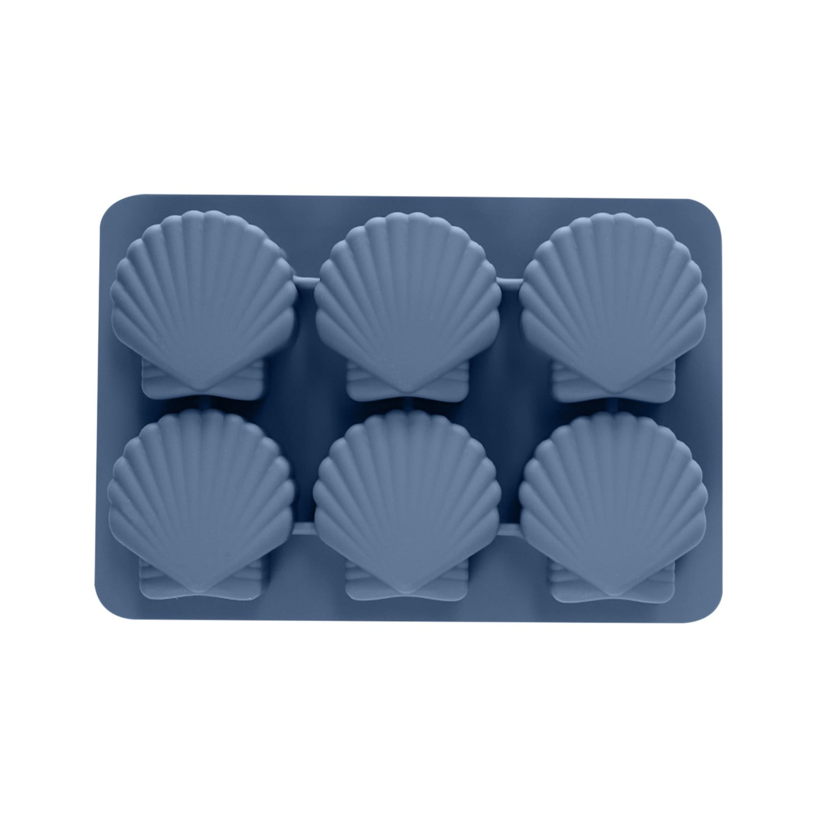 Fufafayo 7Pcs Silicone Ice Tray, Reusable Ice Maker for Freezer, Shell Shaped Ice Maker for Cocktails Beverages, Easy Release Ice Storage Box for Kitchen Home Bar Party
