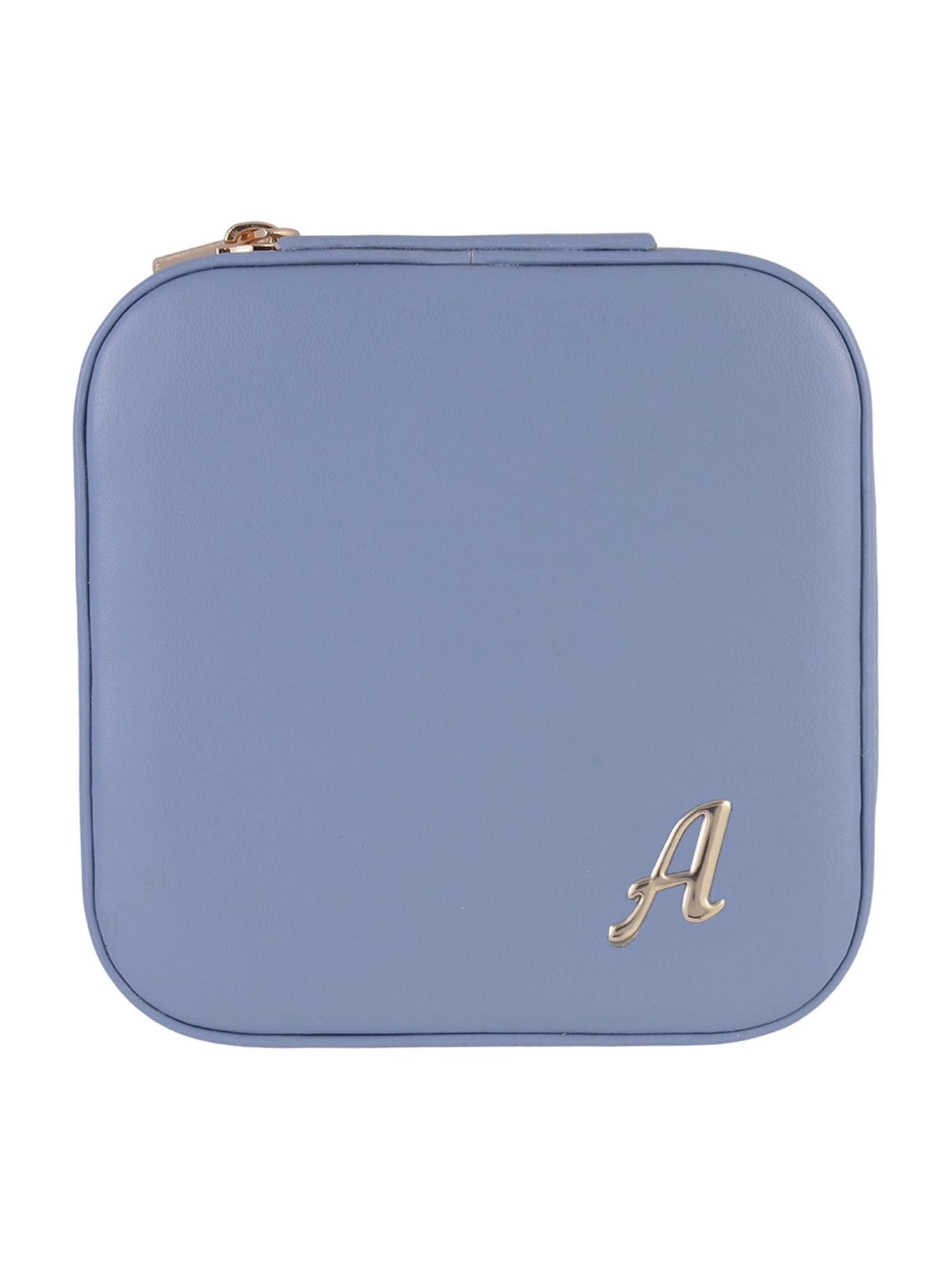 Time and Tru Goldtone/Blue Initial "A" Square Jewelry Organizer