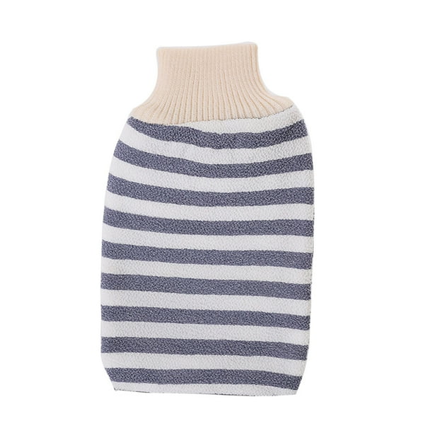 Toalla de baño de baños de rayas Toalla de ducha de limpieza de doble cara para mujer mujer (gris)