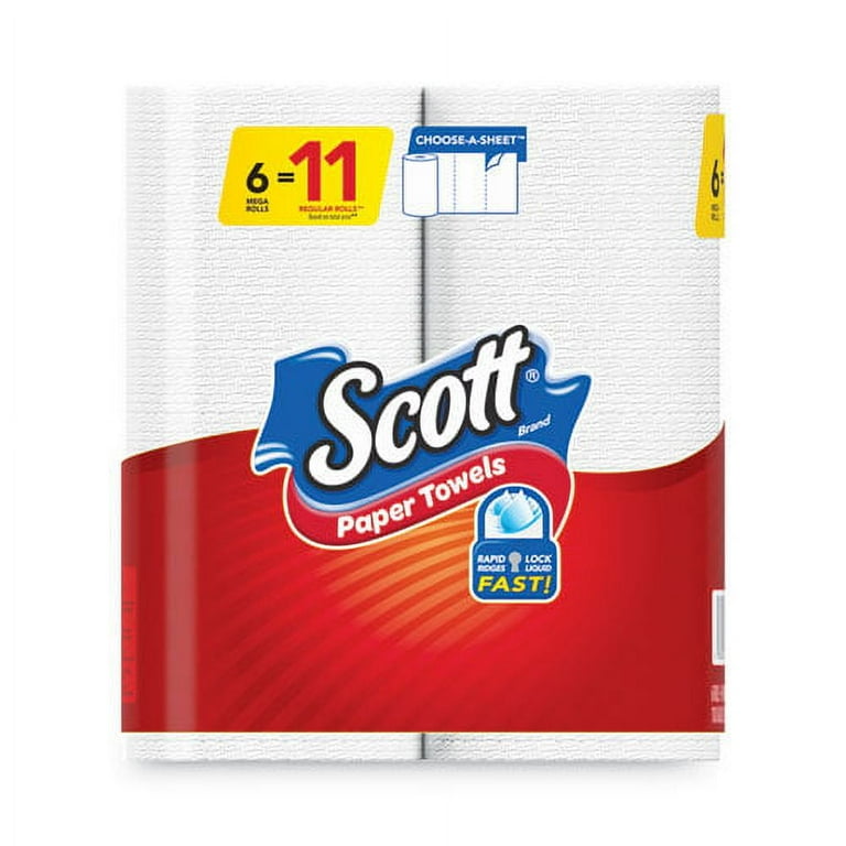 Choose-a-Size Mega Kitchen Roll Paper Towels, 1-Ply, 102/Roll, 6 Rolls/Pack, 4 Packs/Carton Choose-a-Size Mega Kitchen Roll Paper Towels, 1-Ply, 102/Roll, 6 Rolls/Pack, 4 Packs/Carton