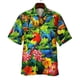 thumbnail image 4 of Camisetas hawaianas con estampado de loros en la playa para hombre, ropa de moda, camisetas de vacaciones de manga corta con estampado 3D de animales de cocoteros hawaianos, 4 of 4