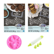 Easy Bake Ultimate Electric Oven Refill Mixture: 1 Mini Whoopie Pies Mix and 1 Chocolate Chip & Pink Sugar Cookie Mix Plus Silicone Heart Mold and Piping Tool
