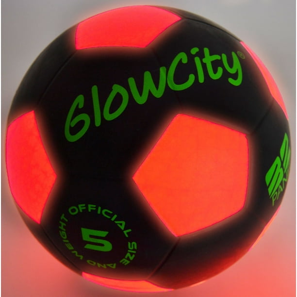 Glowcity Glow In The Dark Size 5 Soccer Ball Black Light Up Soccer Ball Edition Illuminates With Super Bright Led Light Official Size And Weight Ball Walmart Com Walmart Com