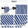 thumbnail image 5 of Dark Blue Striped Tier Curtains, Modern Beige Geometric Country Light Filtering Kitchen Curtains, 2Pcs Rod Pocket Half Window Treatments Panels for Sink Cafe Cabinet Camper 27.5x24 Inches, 5 of 9