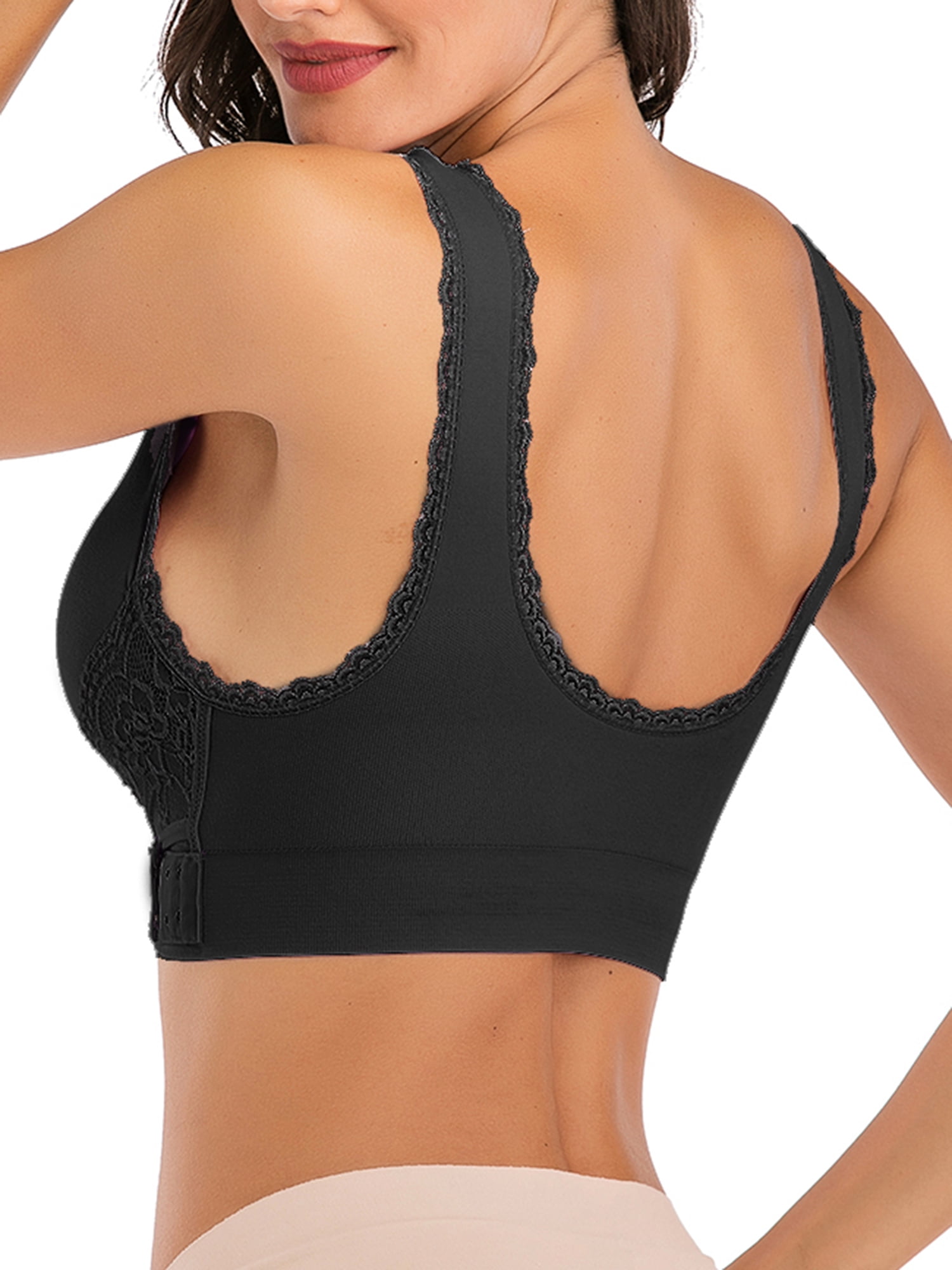 YouLoveIt Sports Bras for Women Lace Front Cross Side Buckle Wireless  Seamless Sports Bra Pullover Bra reathable Underwear Sport Bras for Workout