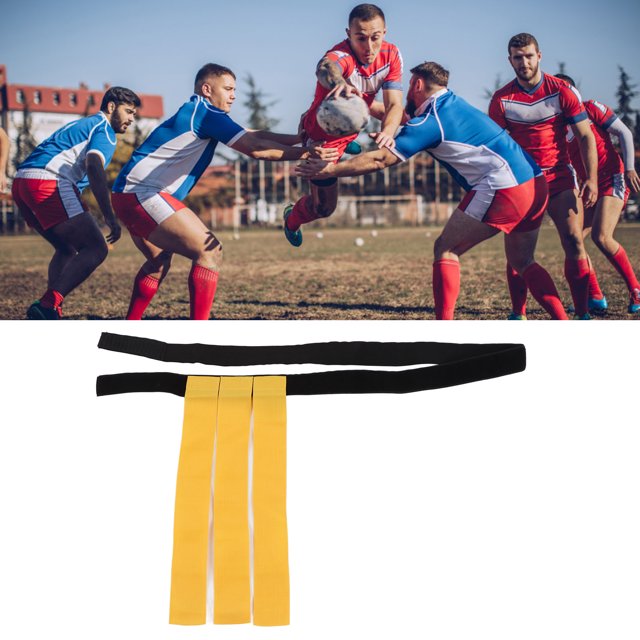 Ceinture de Drapeau d'Entraînement de Ballon, Taille de Football à Haute Élasticité, Effet de Protection Résistant à l'Usure pour Sports de Plein Air, Jaune, Rouge